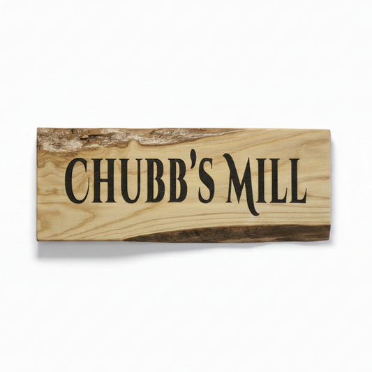 Personalised Rustic Natural Wooden Gate Sign - Custom Laser Engraved House Name Plaque | Handmade in Devon UK