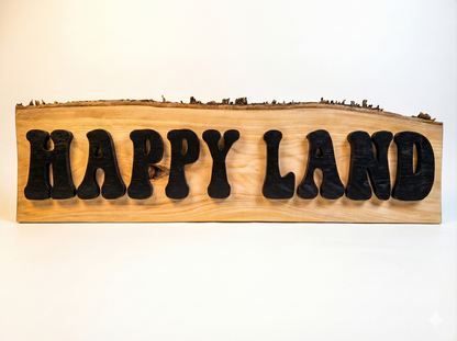 Personalised racing pigeon loft sign on live edge Lebanese Cypress – laser engraved by Moon Groves, Ivybridge Devon UK