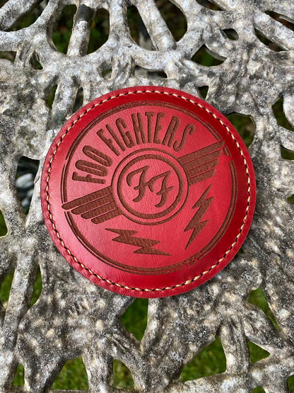Personalised deluxe Italian leather laser engraved coasters set of 4 – custom gift handmade by Moon Groves in Devon
