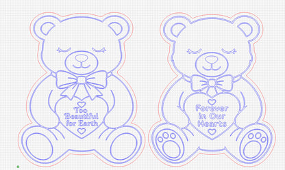Pair of Wave of Light memorial teddy bears