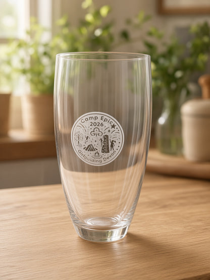 Custom laser engraved glass gift Devon, lifestyle, Moon Groves MoonGroves.com