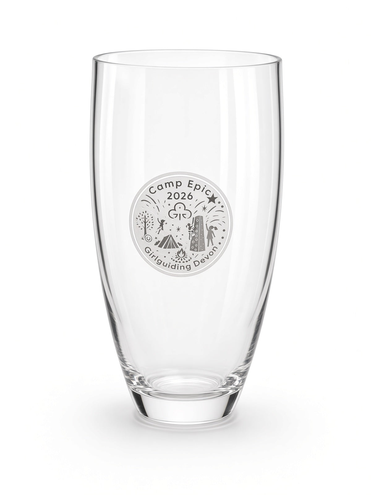 Personalised laser engraving on glass Devon, custom logo, white background, Moon Groves MoonGroves.com