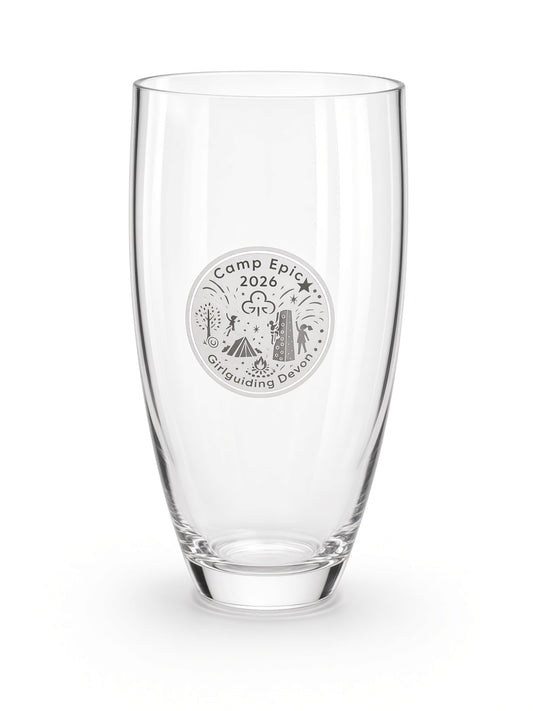 Personalised laser engraving on glass Devon, custom logo, white background, Moon Groves MoonGroves.com