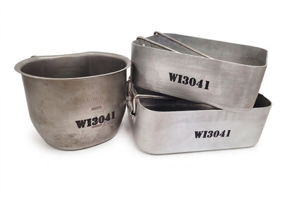 Military kit marking, force and service number engraving on a mess tin, Moon Groves Devon