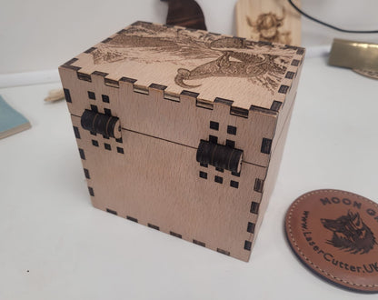 Personalised wooden keepsake box mountain goat engraving | Ivybridge Devon | Moon Groves