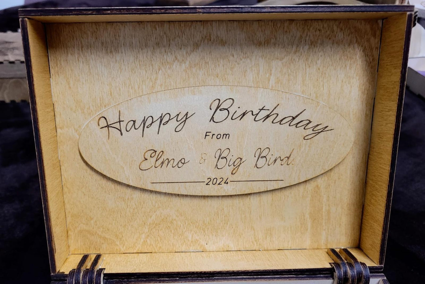Personalised wooden keepsake box Ivybridge Devon | Moon Groves — open box interior personalised engraving