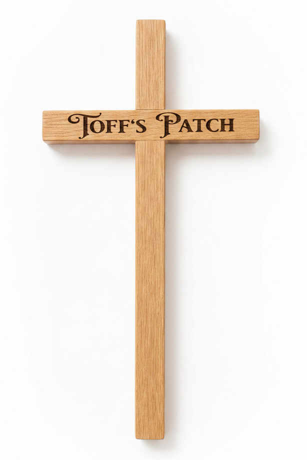 Personalised wooden pet memorial garden marker on a white background – Moon Groves, Devon UK