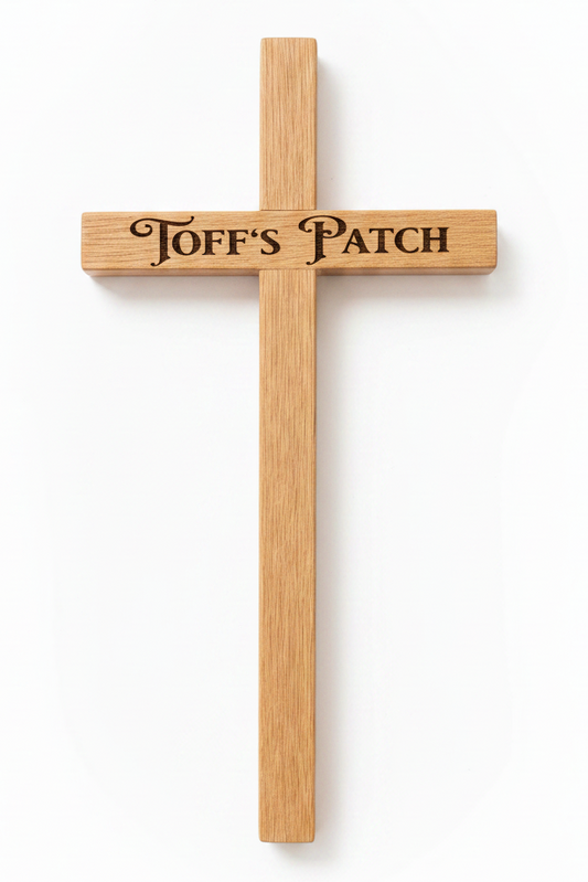Personalised wooden pet memorial garden marker on a white background – Moon Groves, Devon UK