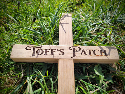 Personalised Wooden Pet Memorial Marker – Custom Laser Engraved Garden Tribute | Handmade in Devon UK