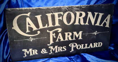 Personalised reclaimed slate house sign – custom laser engraved in Devon UK by Moon Groves