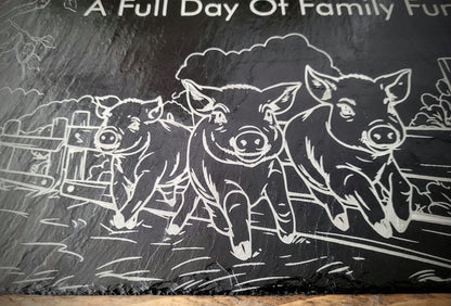 Personalised reclaimed slate house sign – custom laser engraved by Moon Groves, Devon UK