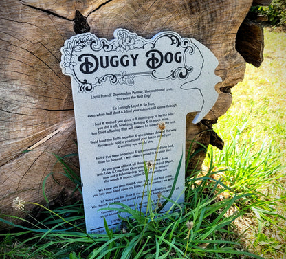 Personalised pet memorial plaque alternate angle – custom laser engraved tribute Moon Groves Devon