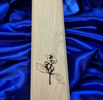 Personalised wooden cross grave marker alternate angle – laser engraved memorial handmade in Devon UK