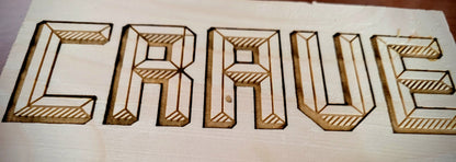 Bespoke custom laser engraved logo sign on wood – business branding by Moon Groves, Devon UK