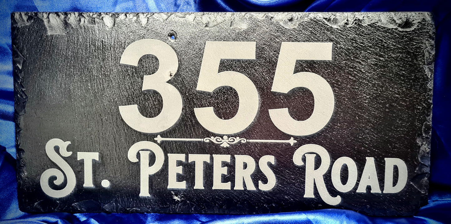 Personalised Reclaimed Slate House Sign | Custom Engraved in Devon
