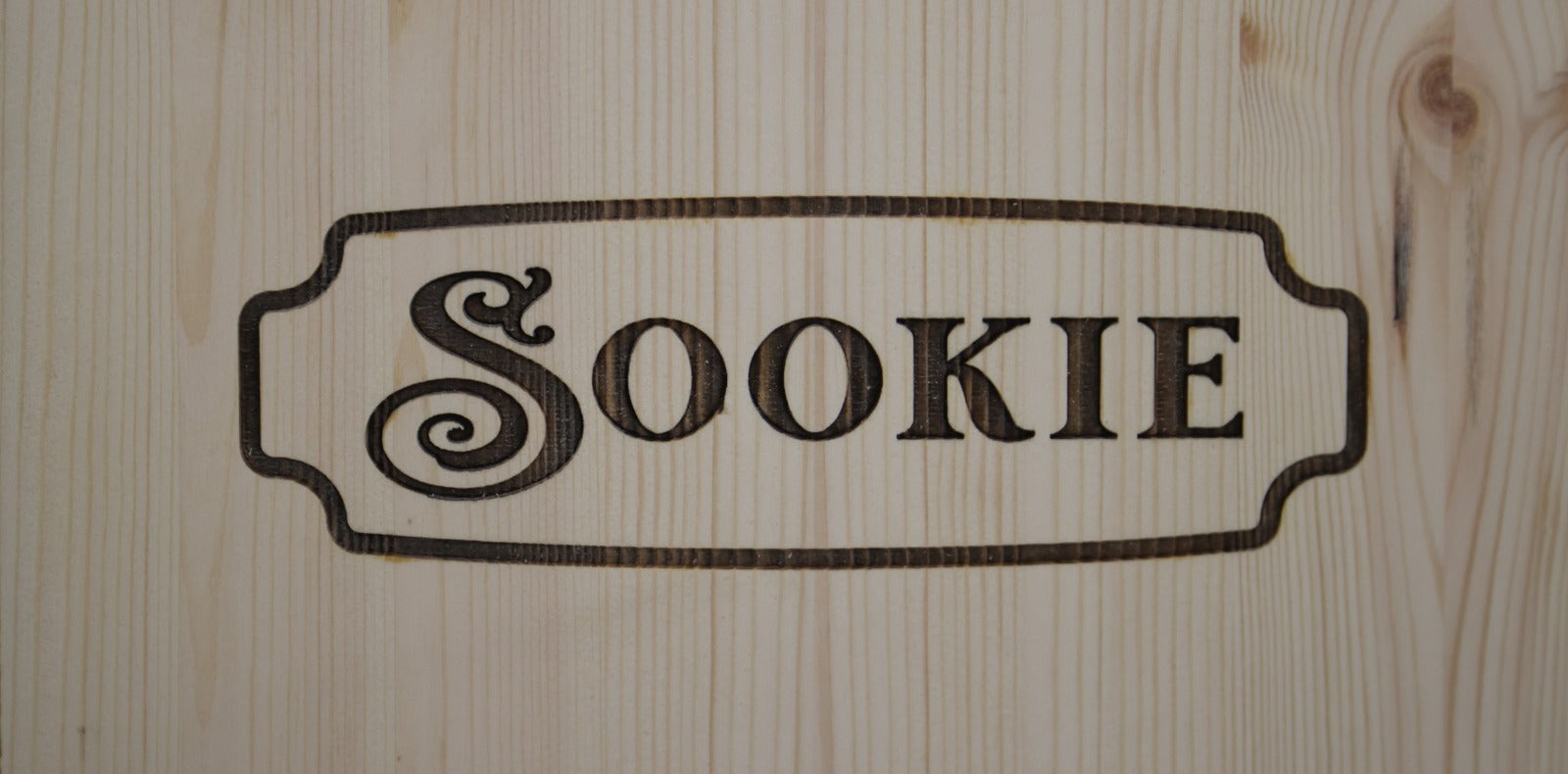 Large raised double dog bowl stand with dog bowls fitted, engraved name, Moon Groves Devon