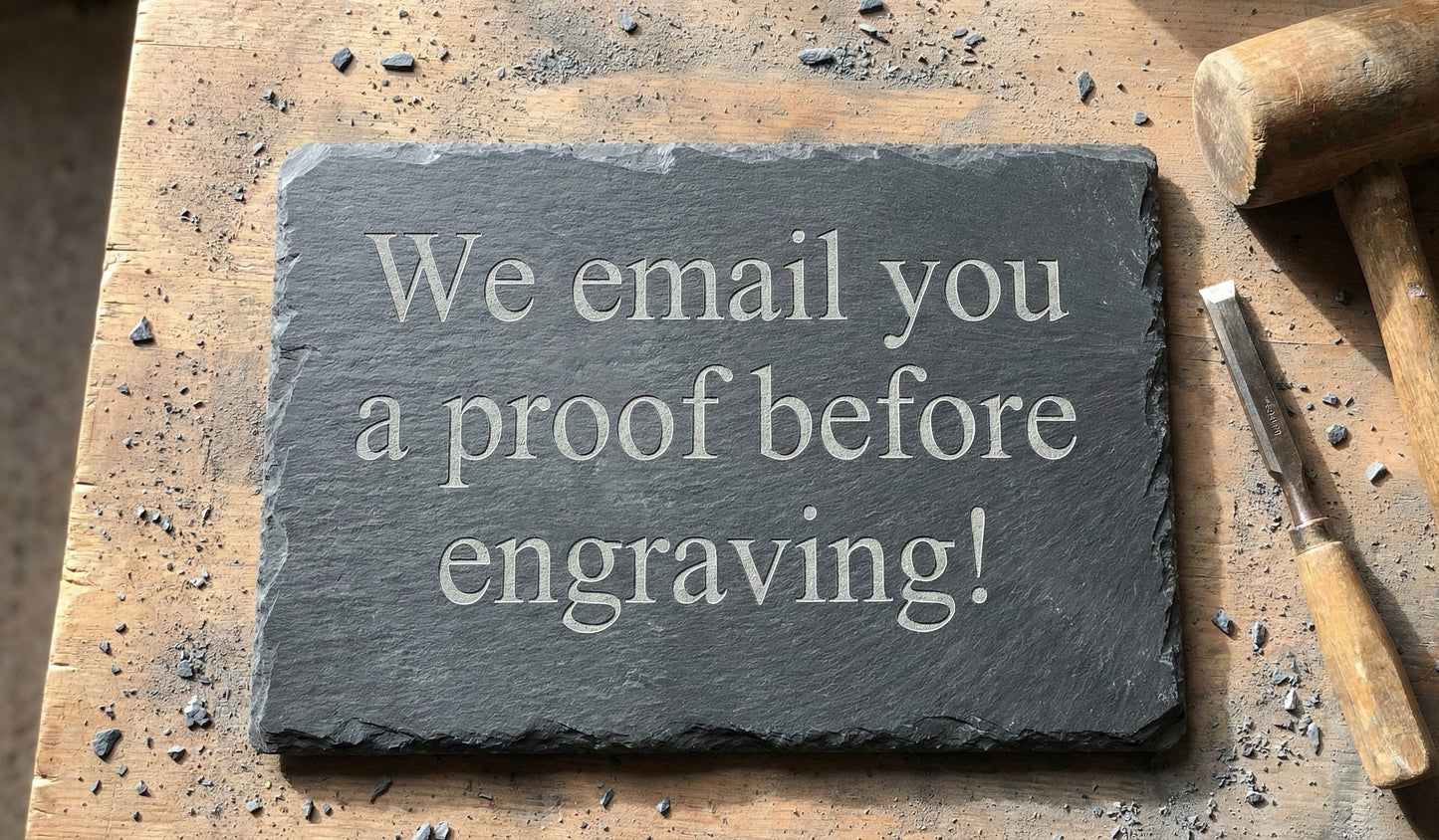 Personalised Reclaimed Slate House Sign | Custom Engraved in Devon