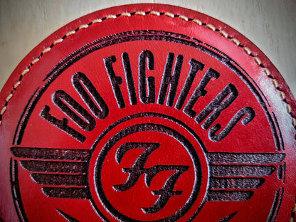 Personalised laser engraved Italian leather coasters – custom set handmade by Moon Groves, Devon UK